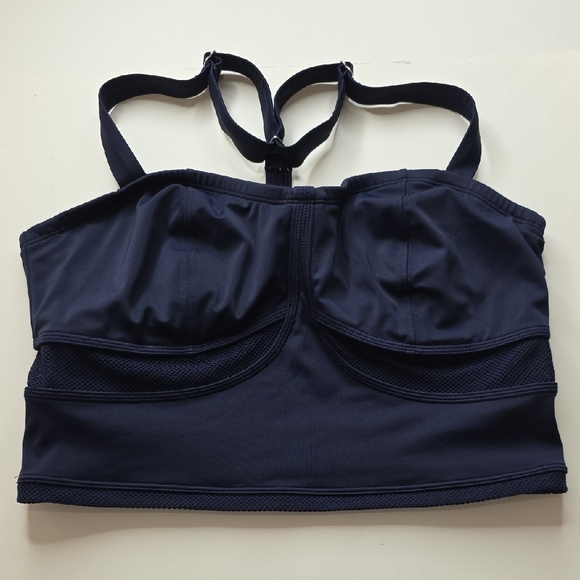 Athleta Bikini Set Hanalei Tank Bralette Dress Blue Size Top 36 B/C Bottoms XL - Picture 5 of 9